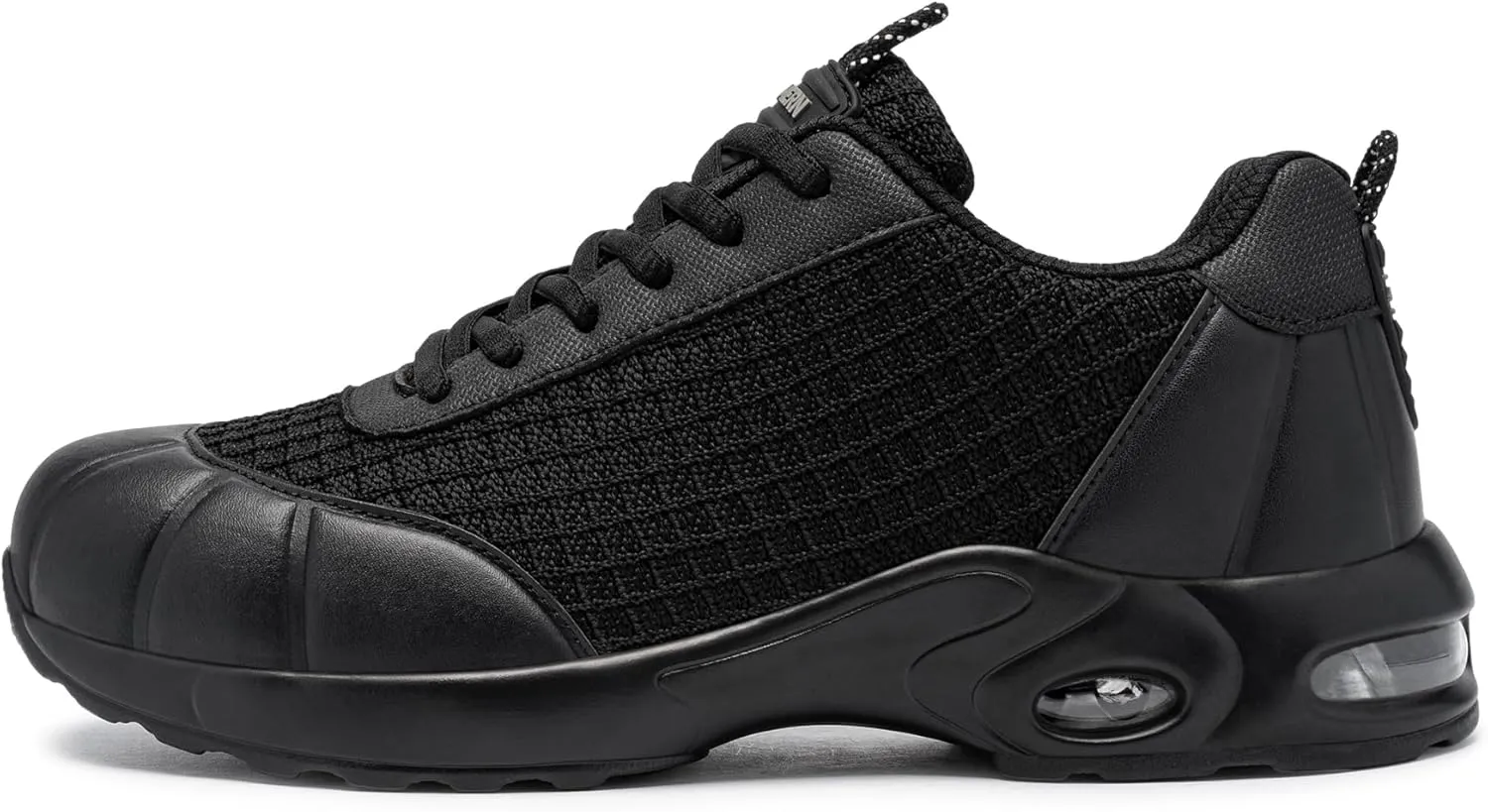 DYKHMILY Steel Toe Shoes for Men Air Cushion Safety Shoe Pull On Comfortable Work Breathable Lightweight Tennis Sneakers