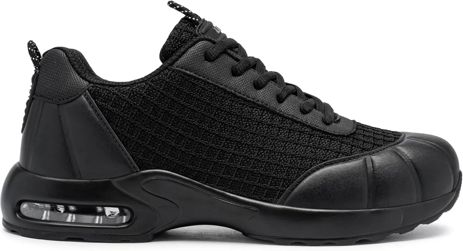 DYKHMILY Steel Toe Shoes for Men Air Cushion Safety Shoe Pull On Comfortable Work Breathable Lightweight Tennis Sneakers