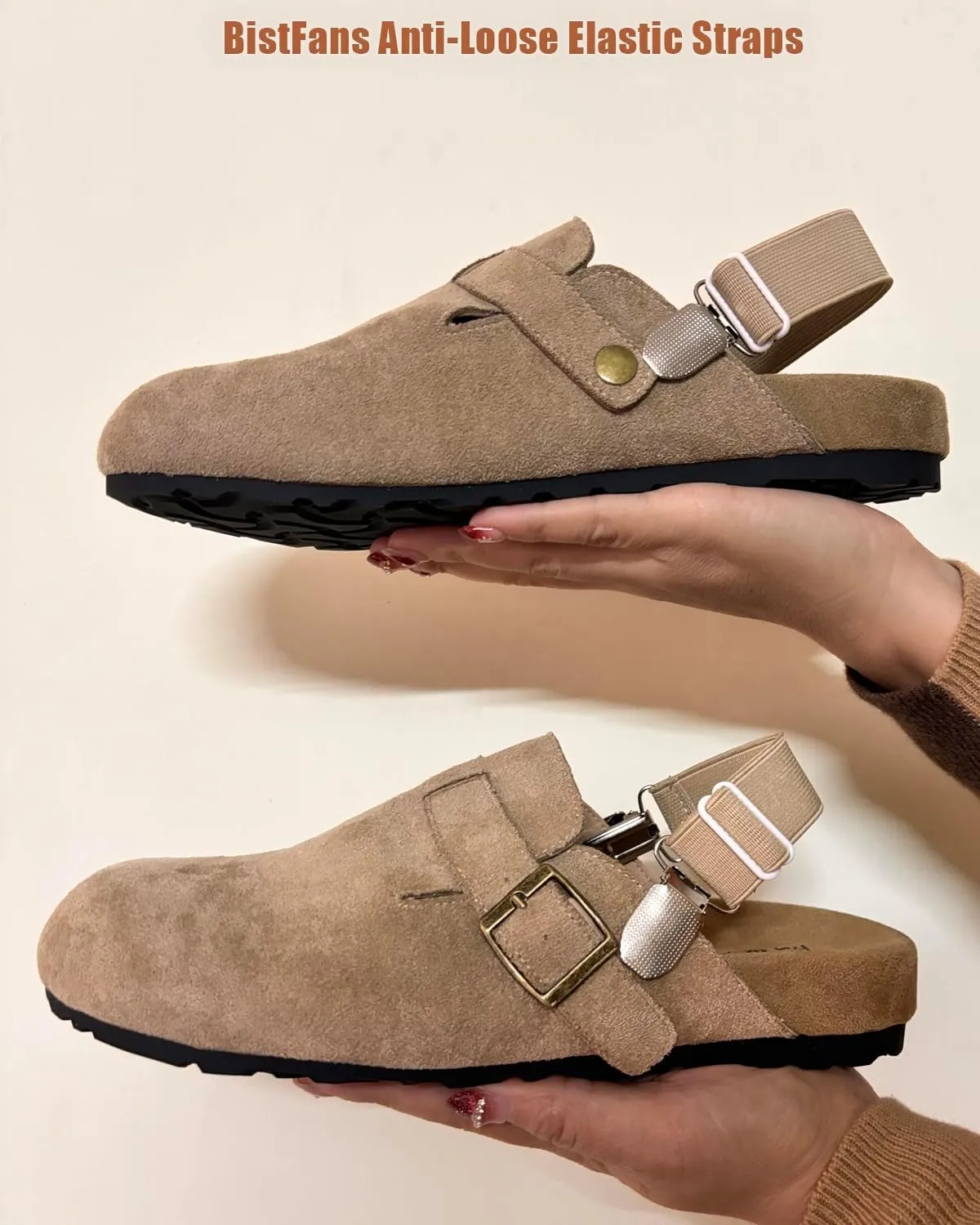 Elastic Shoe Straps for Birkenstock Clogs Men and Women Anti-Loose Band for Boston Footbed Cork Clog Potato Shoes