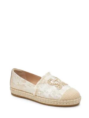 Elegant Embroidered Lace Espadrilles