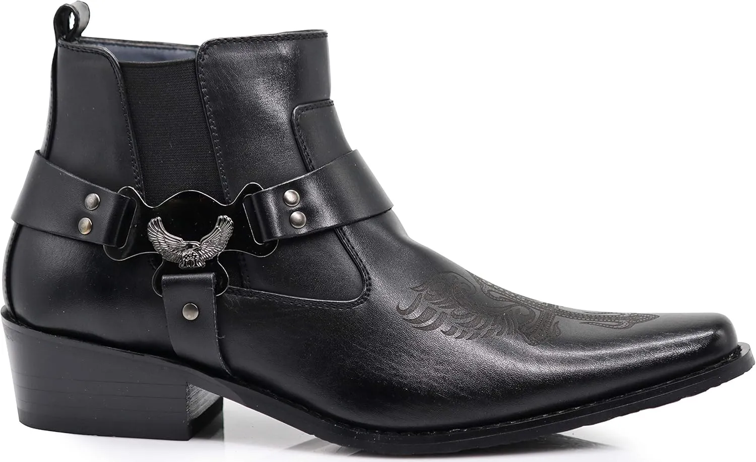 Enzo Romeo WT10 Men's Western Cowboy Motorcycle Ankle Boots