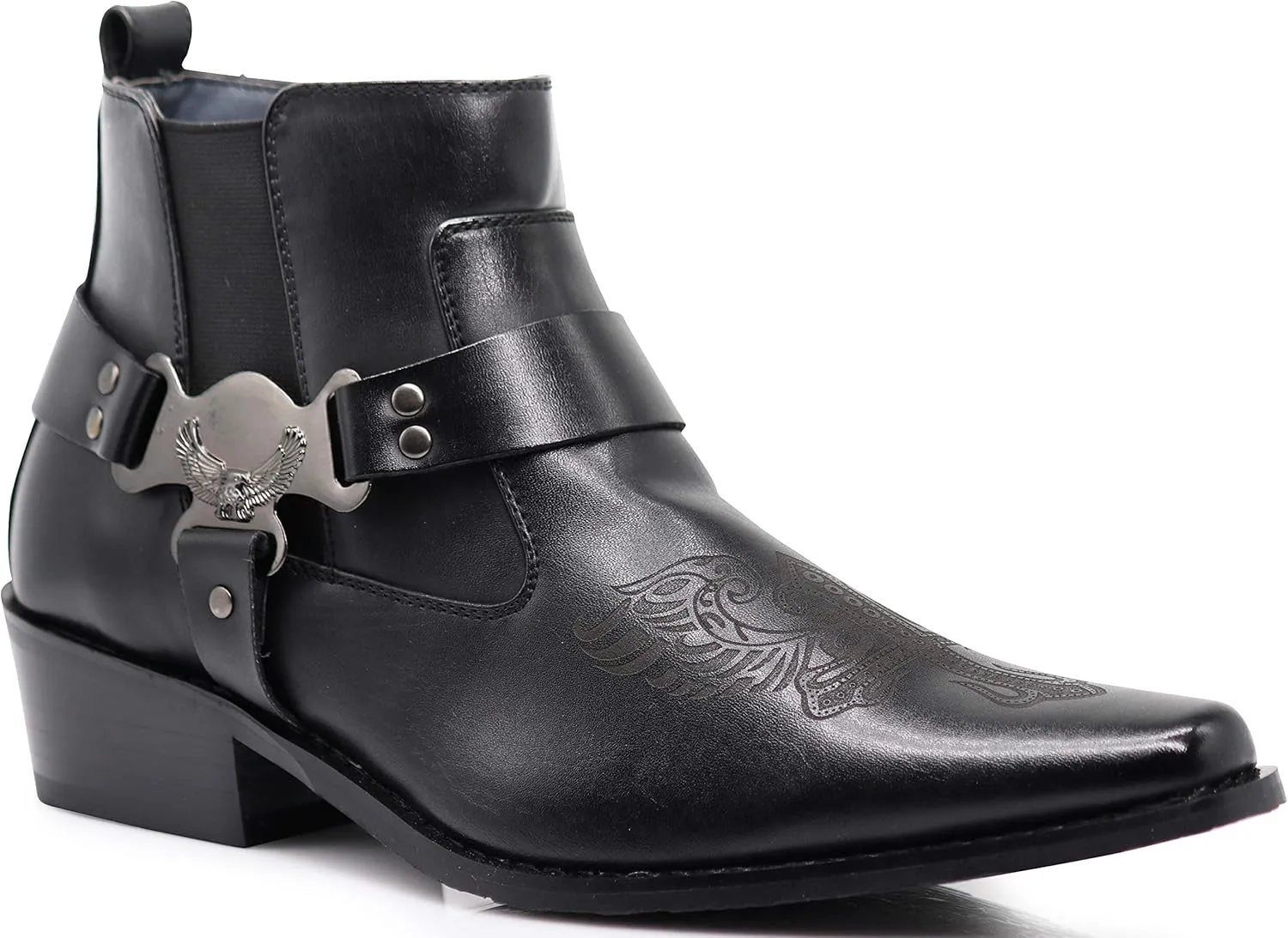 Enzo Romeo WT10 Men's Western Cowboy Motorcycle Ankle Boots