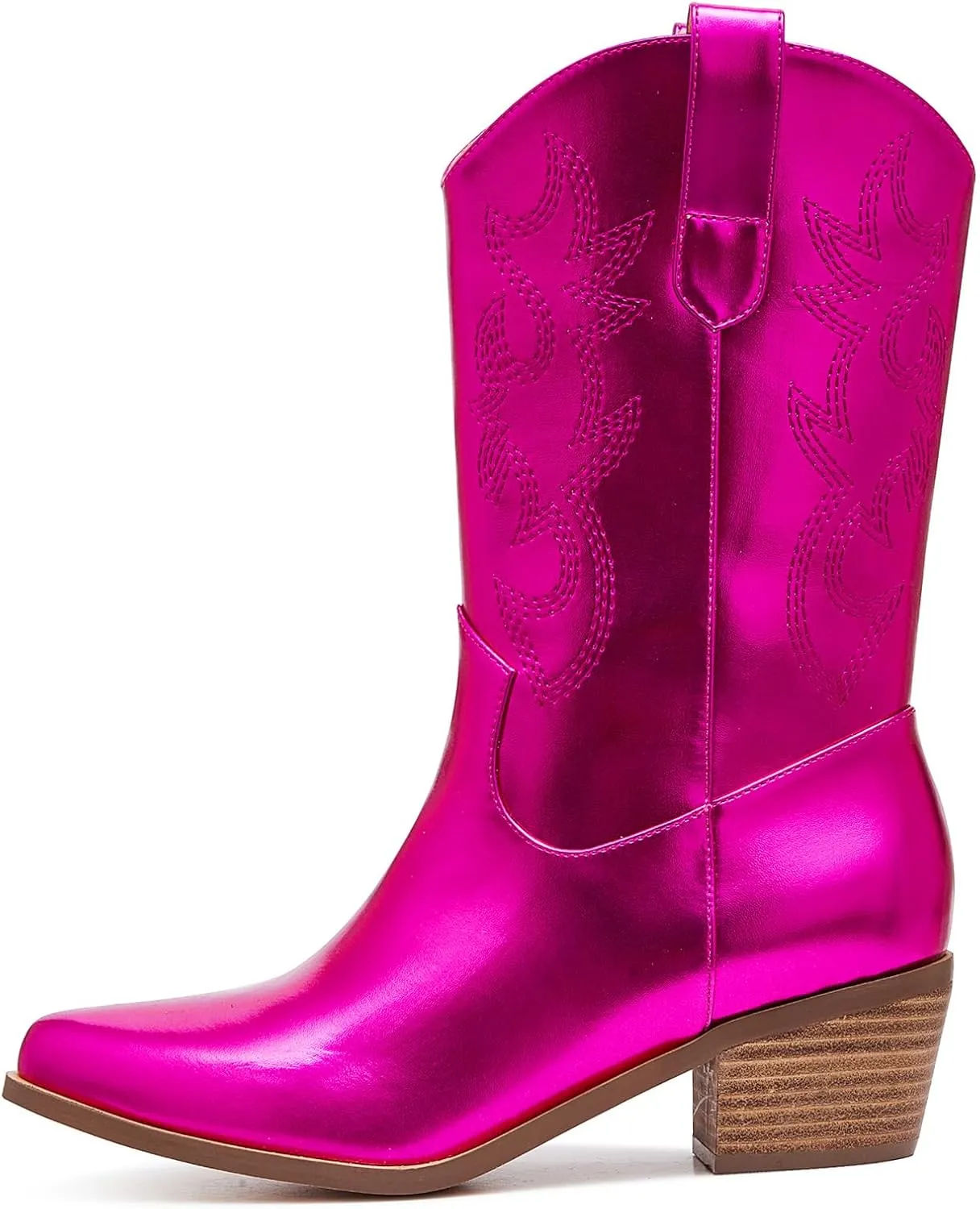 Erocalli Cowgirl Ankle Boot Cowboy boot for women Western Stitched boot Ankle Boots Pointed Toe Short Booties Embroidered Modern Boot with Pull Tabs