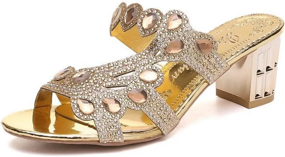 Fashion Women's Sandals Chunky Heel Hollow Casual High Heel Sandals