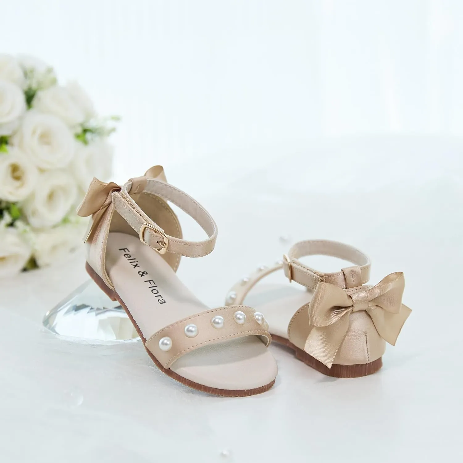 Felix & Flora Toddler Girl Sandals Open Toe Summer Flower Girl Dress Shoes