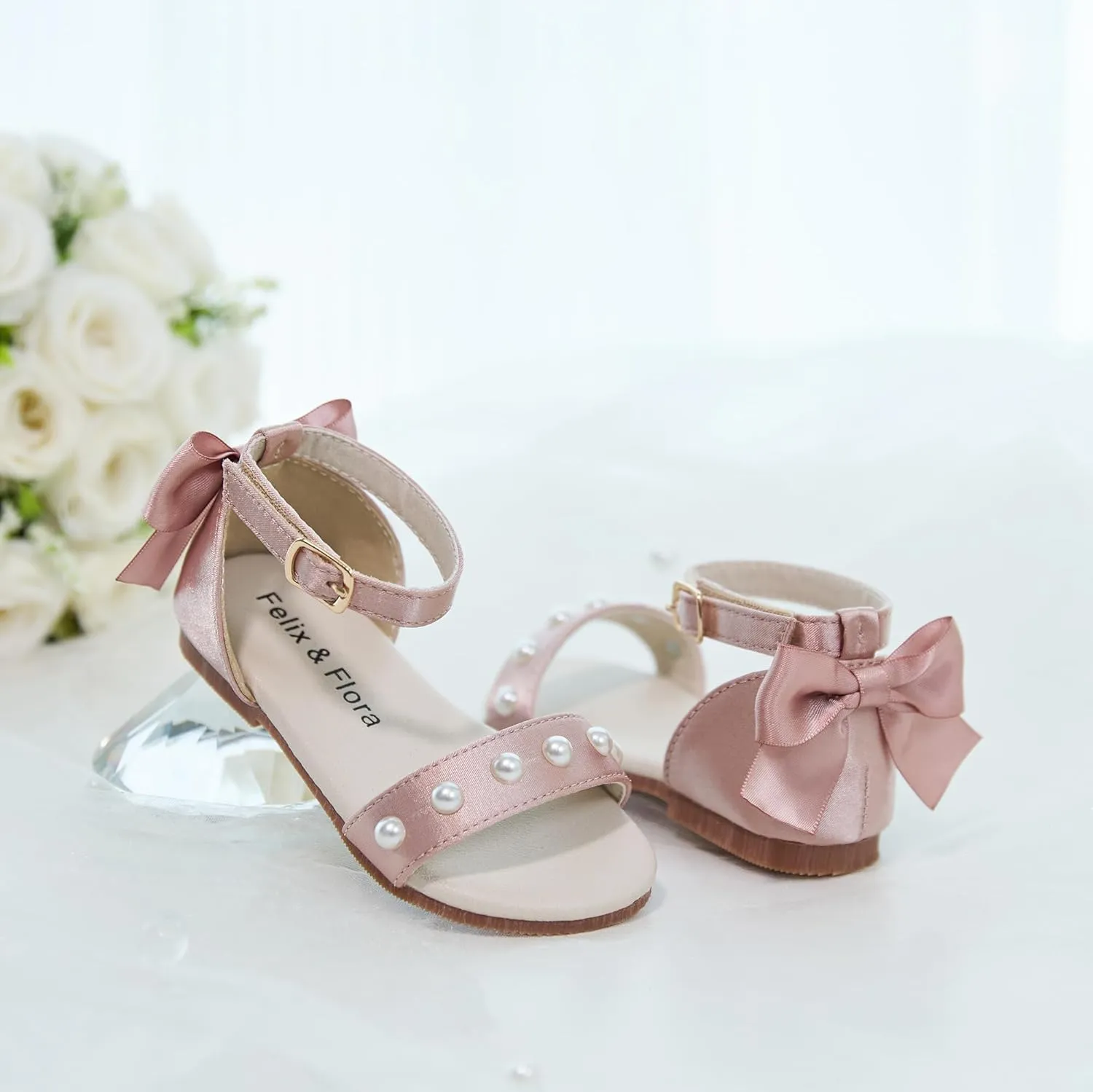 Felix & Flora Toddler Girl Sandals Open Toe Summer Flower Girl Dress Shoes