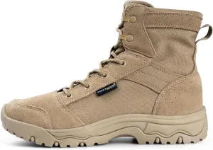 FREE SOLDIER Men's Tactical Hiking Boots 6 Inches Lightweight Breathable Work Boots Military Desert Boots（Tan 7）