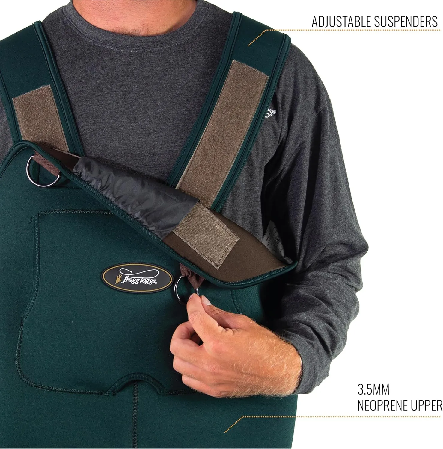 FROGG TOGGS Men's Amphib Neoprene Waterproof Fishing Bootfoot Chest Wader for Fishing