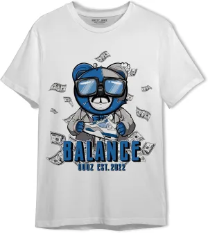 Generic Men BER T-Shirt to Match 4s Military Blue - Sneaker Matching Shirt, Unisex Tee Match Sneakers, Urban Streetwear Clothing, Sneaker Graphic Tees Design Printed, White/Black