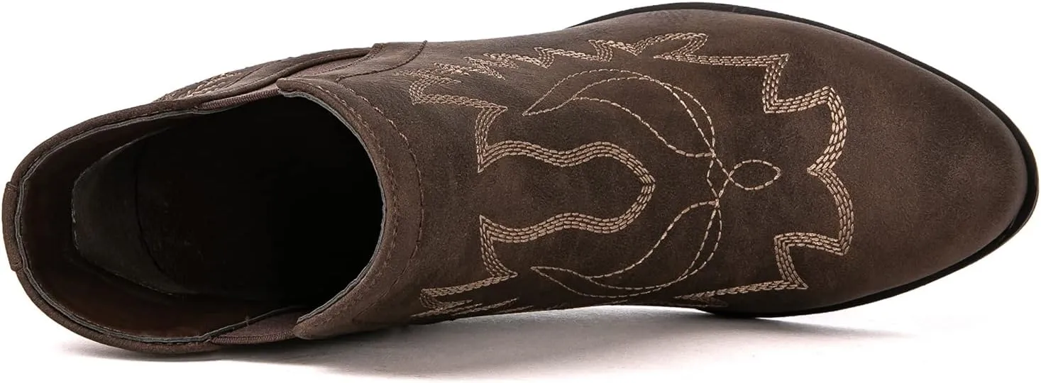 GLOBALWIN Women's Pull On Ankle Boots The Western Cowboy Cowgirl Boots