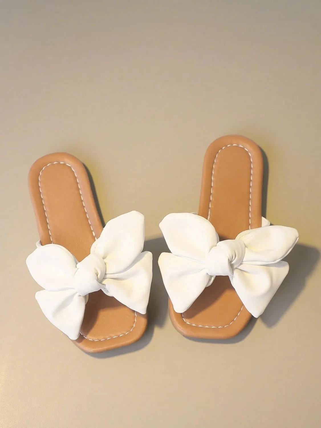 GORGLITTER Girl's Sandals Bow Knot Open Toe Summer Dressy Summer Shoes Flat Sandals