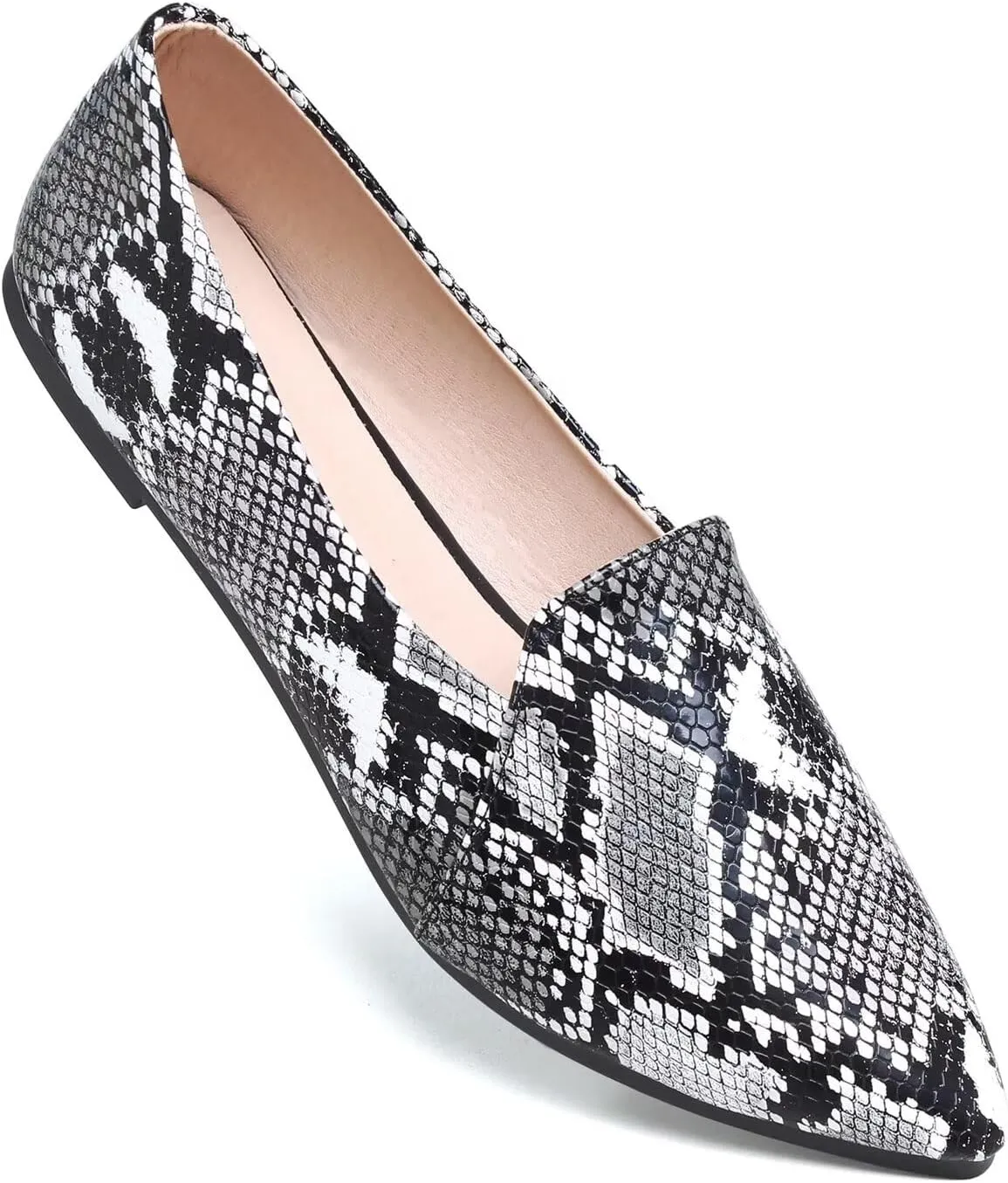Hee grand Classic Solid Pointed Toe Ballet Flats for Women Lightweight Slip-On Loafers Comfort Walking Flats Suede Dressy Shoes