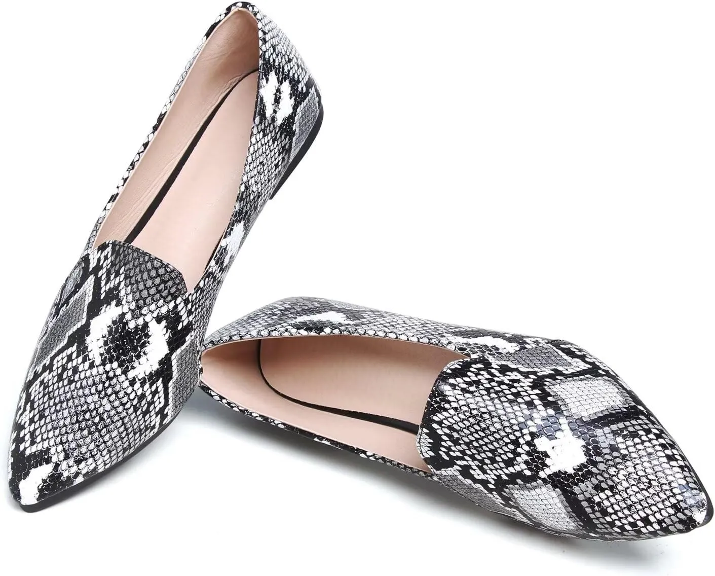 Hee grand Classic Solid Pointed Toe Ballet Flats for Women Lightweight Slip-On Loafers Comfort Walking Flats Suede Dressy Shoes