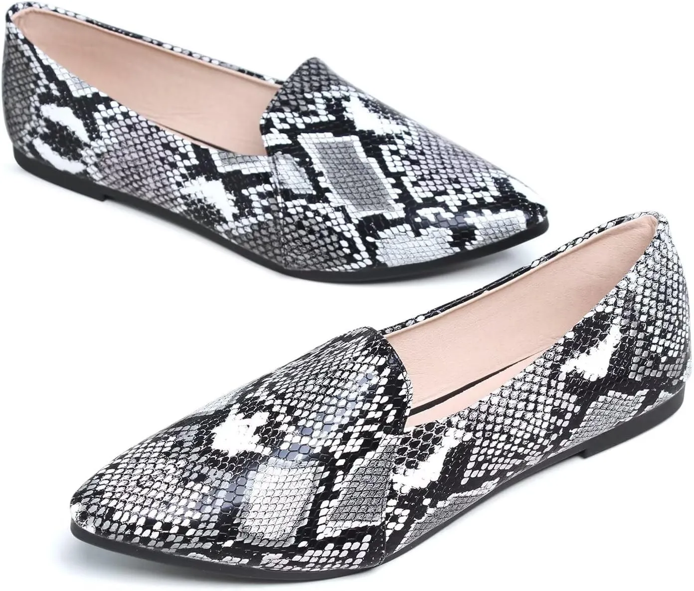 Hee grand Classic Solid Pointed Toe Ballet Flats for Women Lightweight Slip-On Loafers Comfort Walking Flats Suede Dressy Shoes