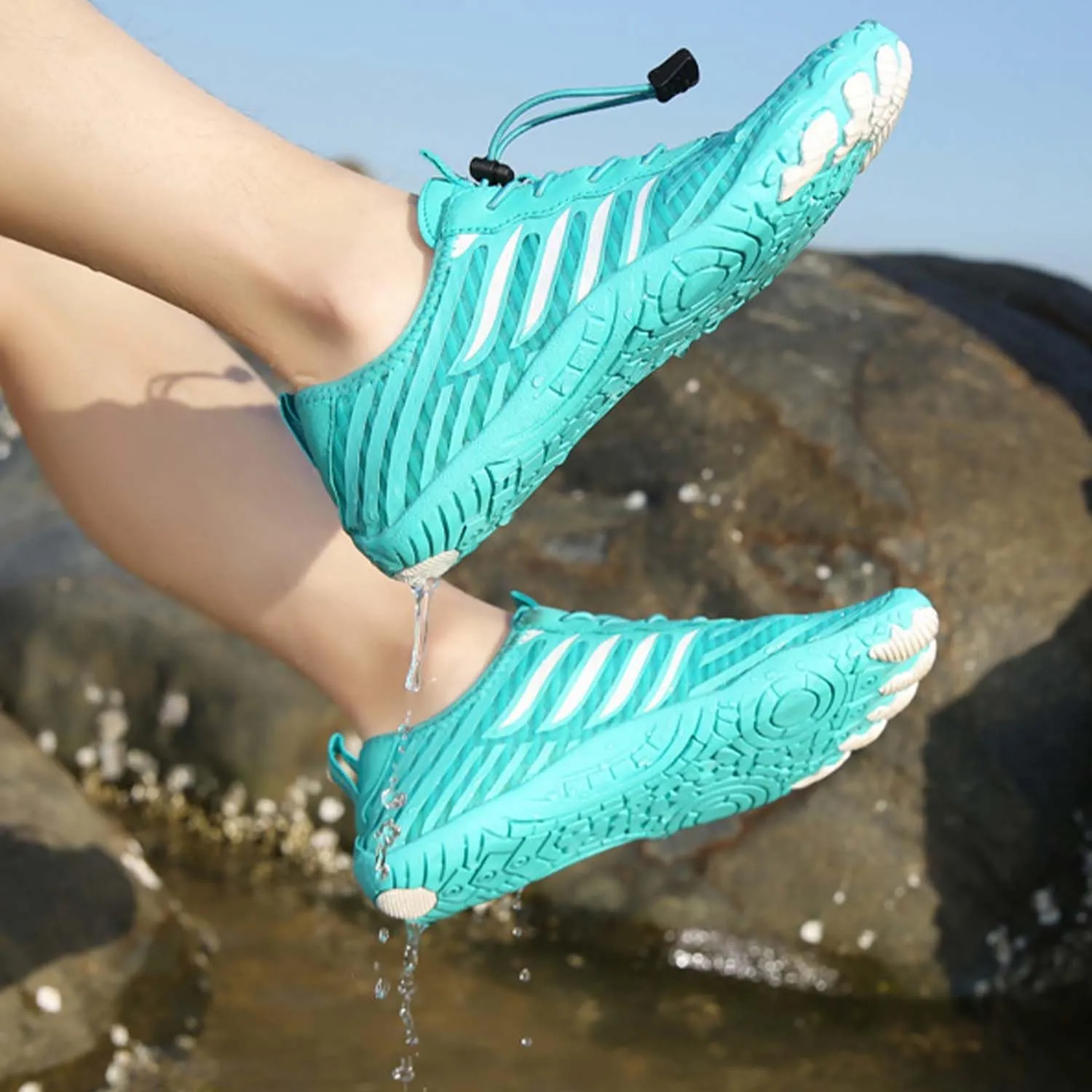 Hiking Barefoot Shoes for Women Men, Non-Slip Water Shoes Unisex, Grounded Footwear Quickdry Wide Toe Barefoot Sneakers Lightweight Breathable Running Biking Swim River