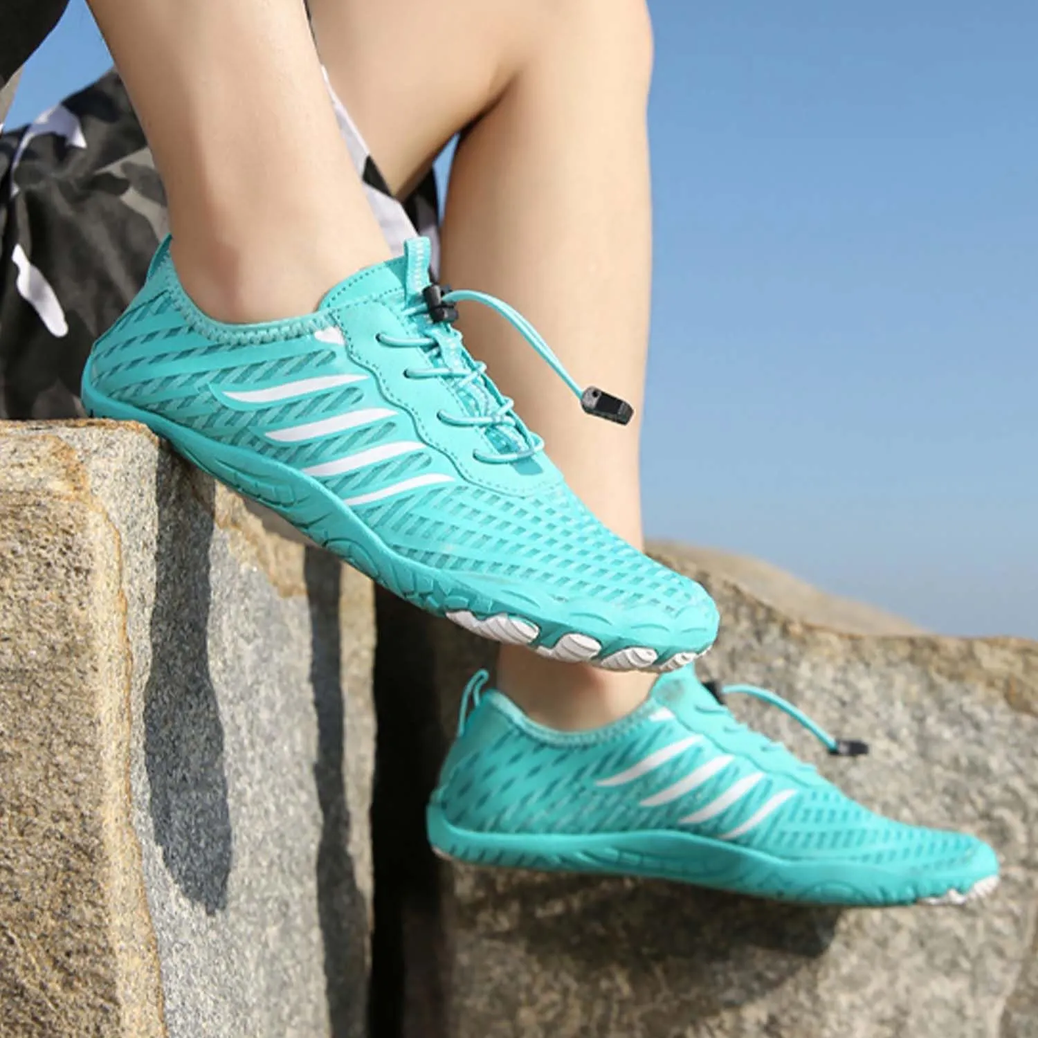 Hiking Barefoot Shoes for Women Men, Non-Slip Water Shoes Unisex, Grounded Footwear Quickdry Wide Toe Barefoot Sneakers Lightweight Breathable Running Biking Swim River