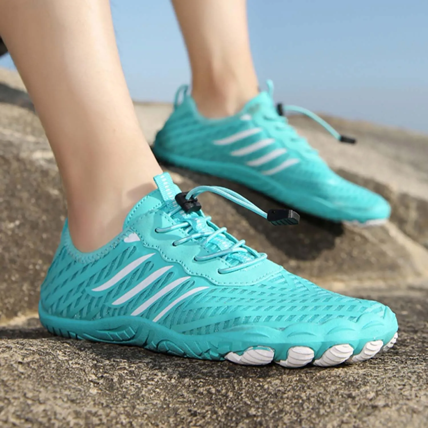 Hiking Barefoot Shoes for Women Men, Non-Slip Water Shoes Unisex, Grounded Footwear Quickdry Wide Toe Barefoot Sneakers Lightweight Breathable Running Biking Swim River