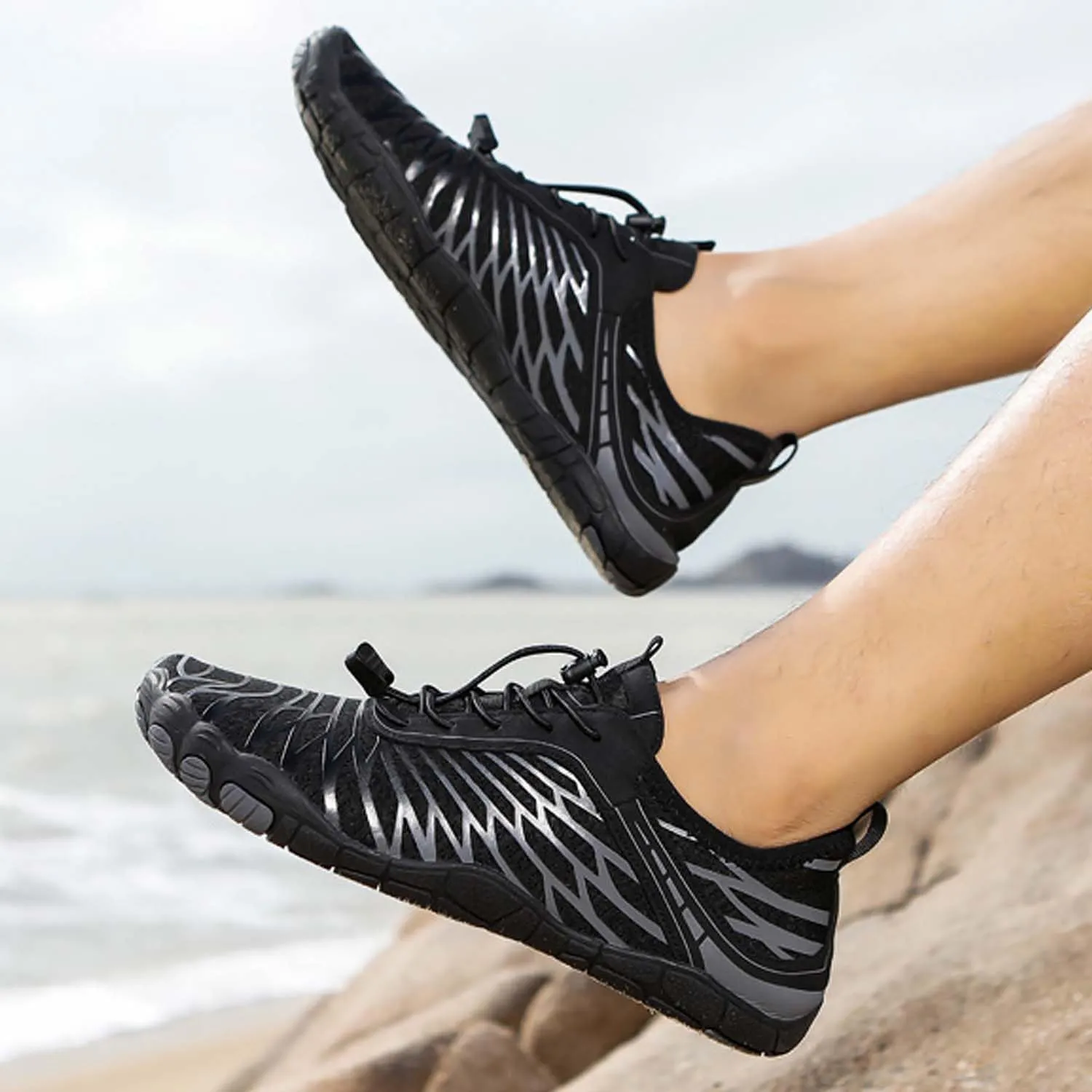 Hiking Barefoot Shoes for Women Men, Non-Slip Water Shoes Unisex, Grounded Footwear Quickdry Wide Toe Barefoot Sneakers Lightweight Breathable Running Biking Swim River