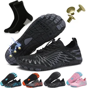 Hiking Barefoot Shoes for Women Men, Non-Slip Water Shoes Unisex, Grounded Footwear Quickdry Wide Toe Barefoot Sneakers Lightweight Breathable Running Biking Swim River