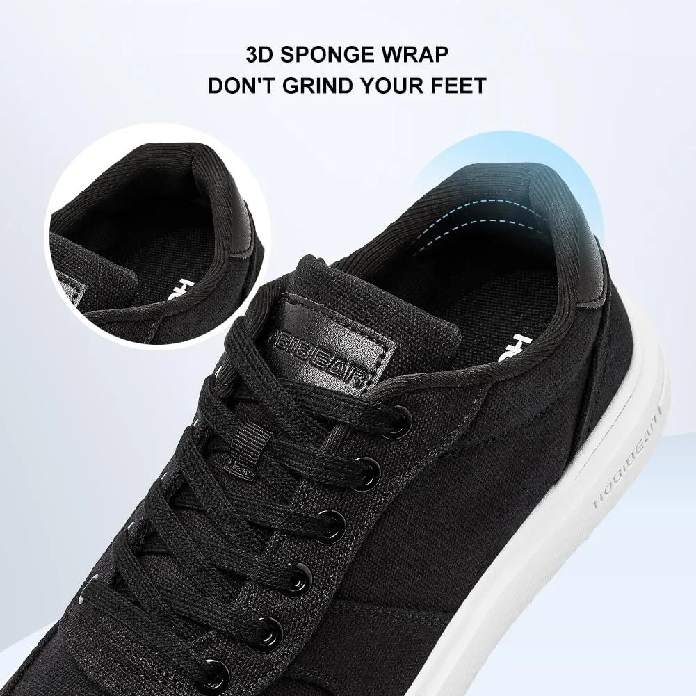 HOBIBEAR Men's Canvas Shoes Classic Low Top Sneakers Casual Walking Shoes