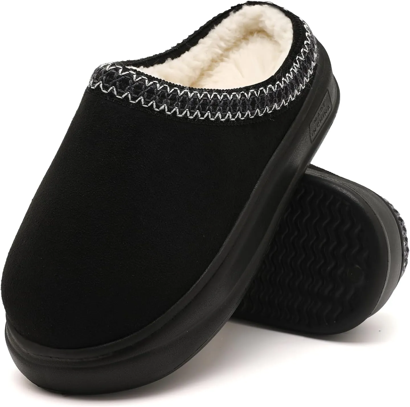 House Slippers for Woman Men, Womens slippers Platform EVA sole Warm Fuzzy Faux Fur Lined Suede Short Ankle Boots Memory Foam shoes for Women Anti-Slip Boot Indoor Size