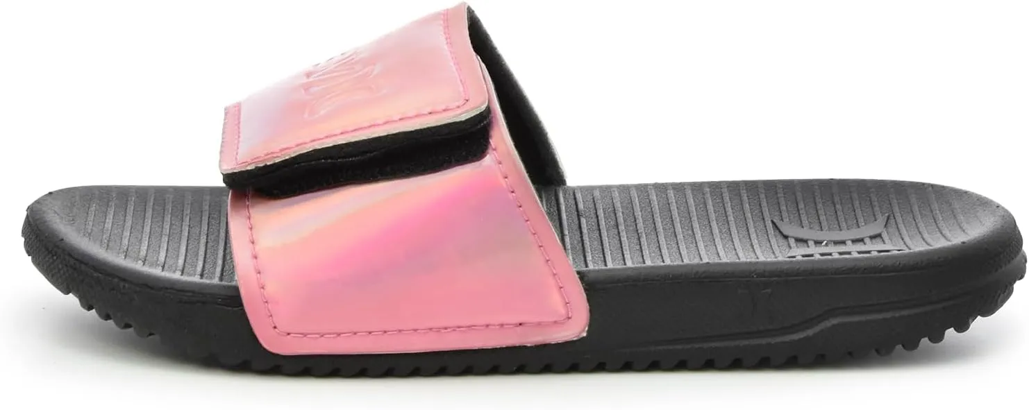 Hurley Slides for Girls and Boys, Slip-On Kids Slippers with Adjustable Strap, Kid's Sandals for Indoor and Outdoor, Adjustable Sporty Slides for Kids, Flexible Buttom