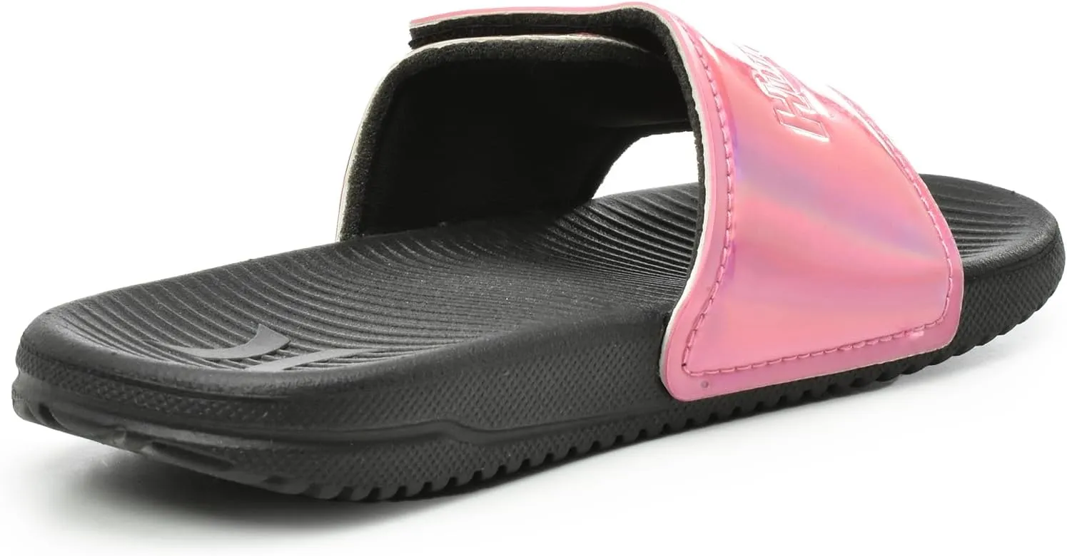 Hurley Slides for Girls and Boys, Slip-On Kids Slippers with Adjustable Strap, Kid's Sandals for Indoor and Outdoor, Adjustable Sporty Slides for Kids, Flexible Buttom