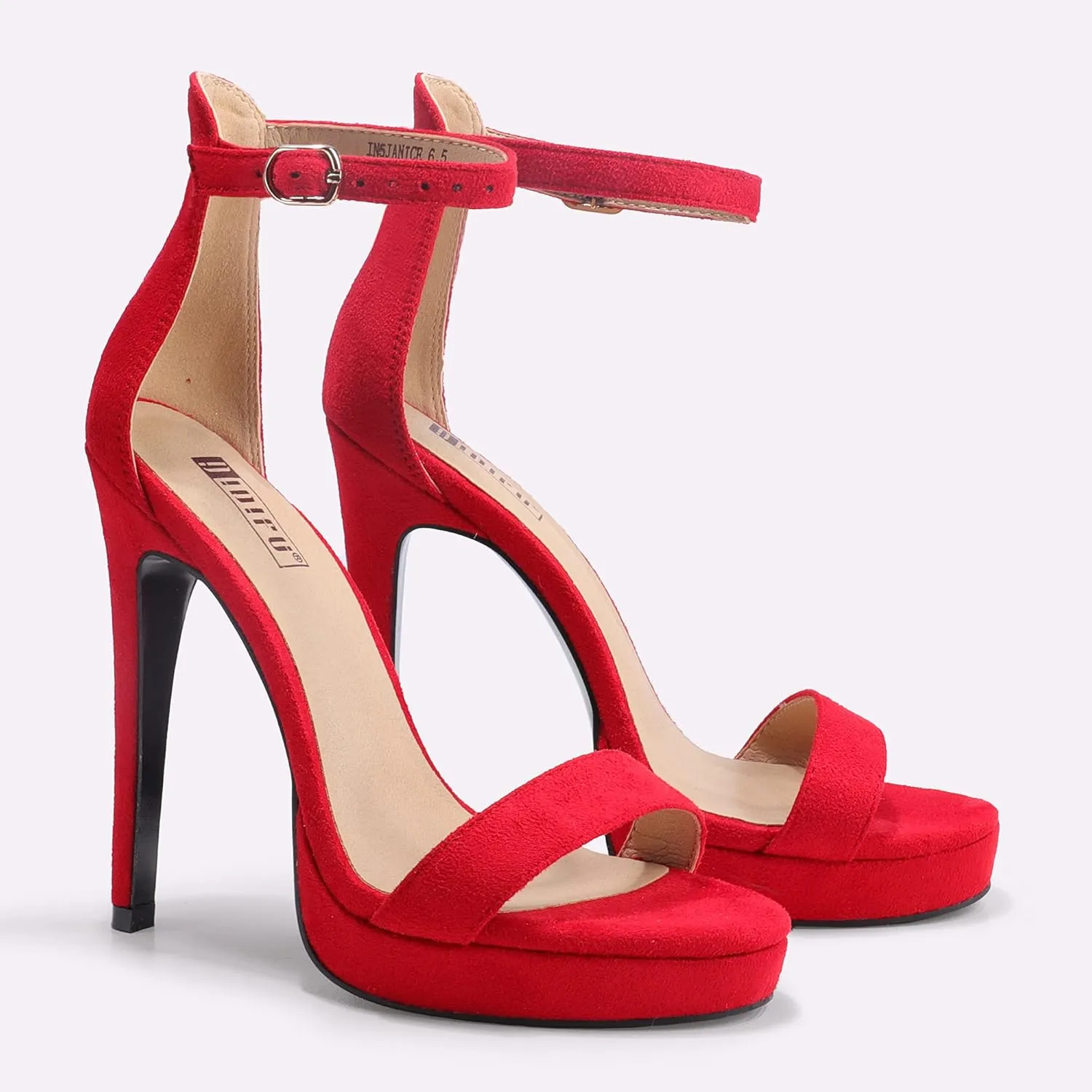 IDIFU Women's Stiletto High Heel Sandals Platform Open Toe Ankle Strap Dress Shoes for Women Bride Ladies in Wedding Bridal Party Homecoming