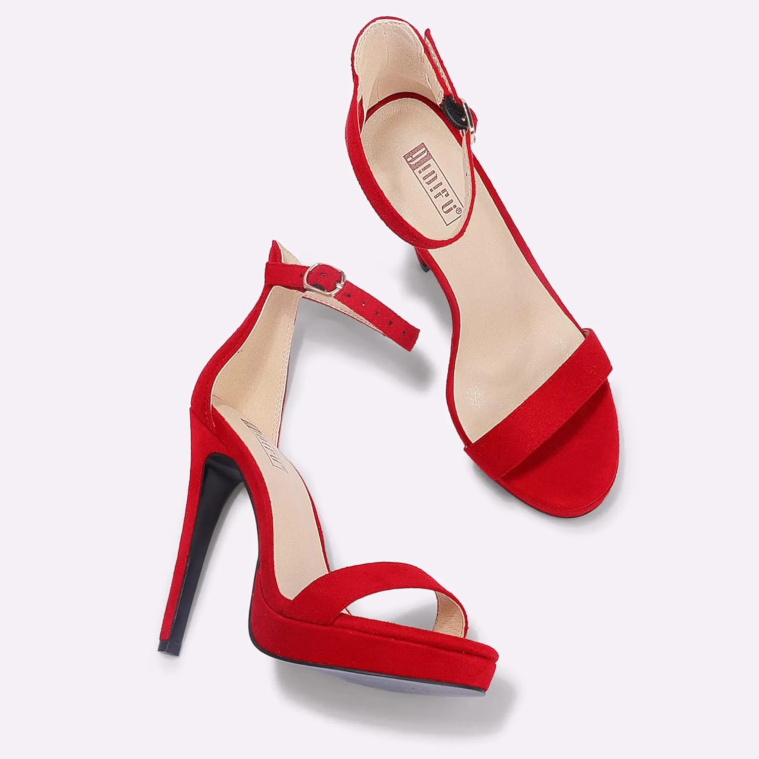 IDIFU Women's Stiletto High Heel Sandals Platform Open Toe Ankle Strap Dress Shoes for Women Bride Ladies in Wedding Bridal Party Homecoming
