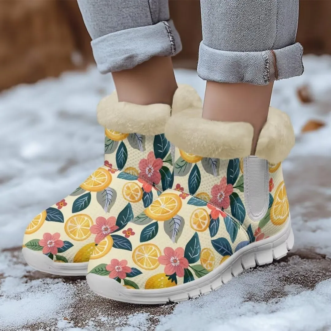 Jeiento Warm Inner Snow Boots for Women Cozy Slip On Winter Ankle Boots Womens Hiking Boots Outdoor Non Slip Outsole Walking Boots