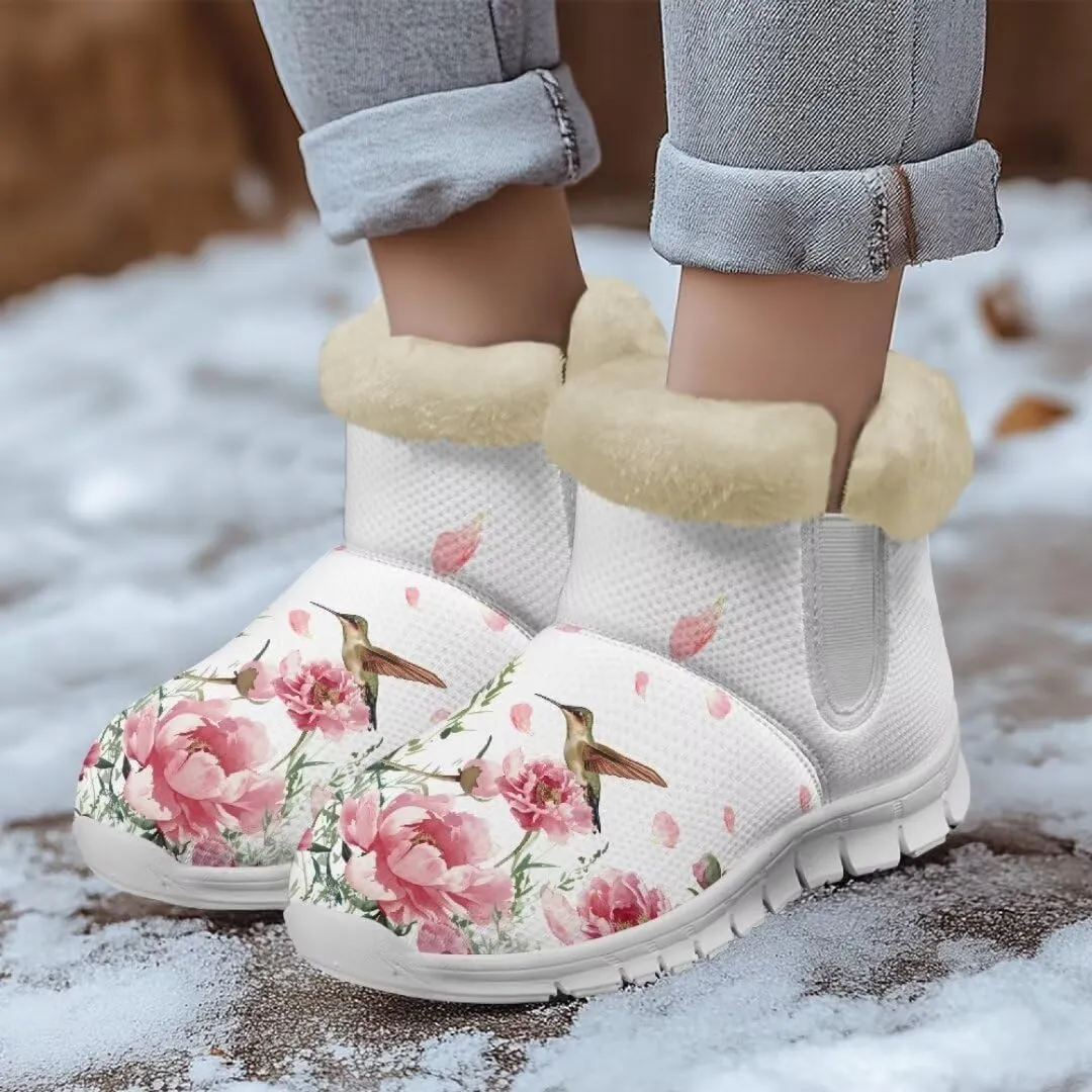 Jeiento Warm Snow Boots for Women Thickening Walking Boots Winter Shoes Women Work Ankle Boots Lightweight/Anti Slip Hiking Boots