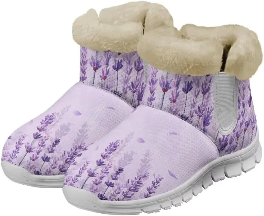 Jeiento Warm Snow Boots for Women Thickening Walking Boots Winter Shoes Women Work Ankle Boots Lightweight/Anti Slip Hiking Boots