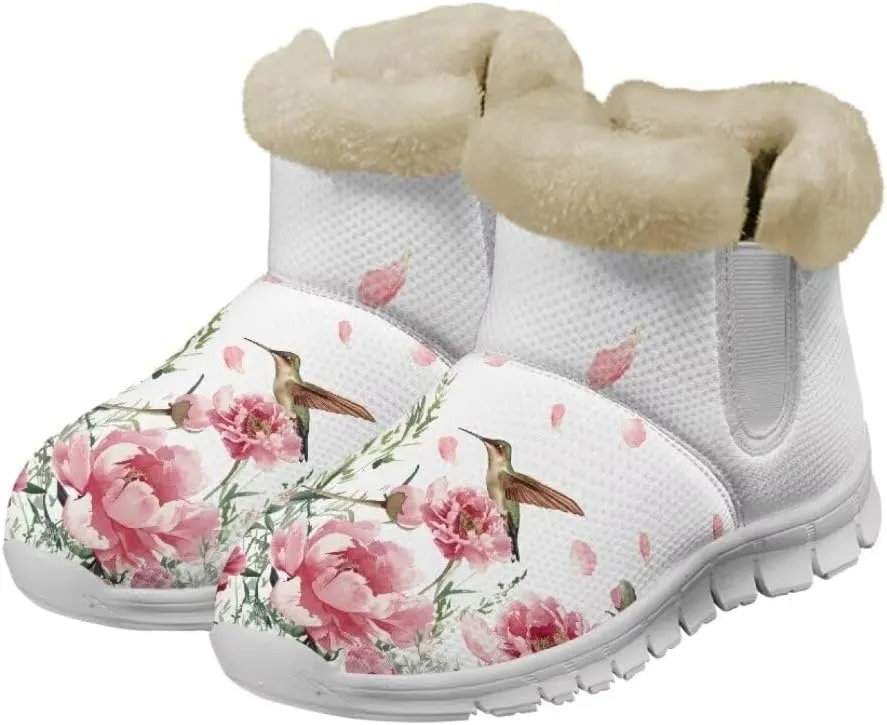 Jeiento Warm Snow Boots for Women Thickening Walking Boots Winter Shoes Women Work Ankle Boots Lightweight/Anti Slip Hiking Boots