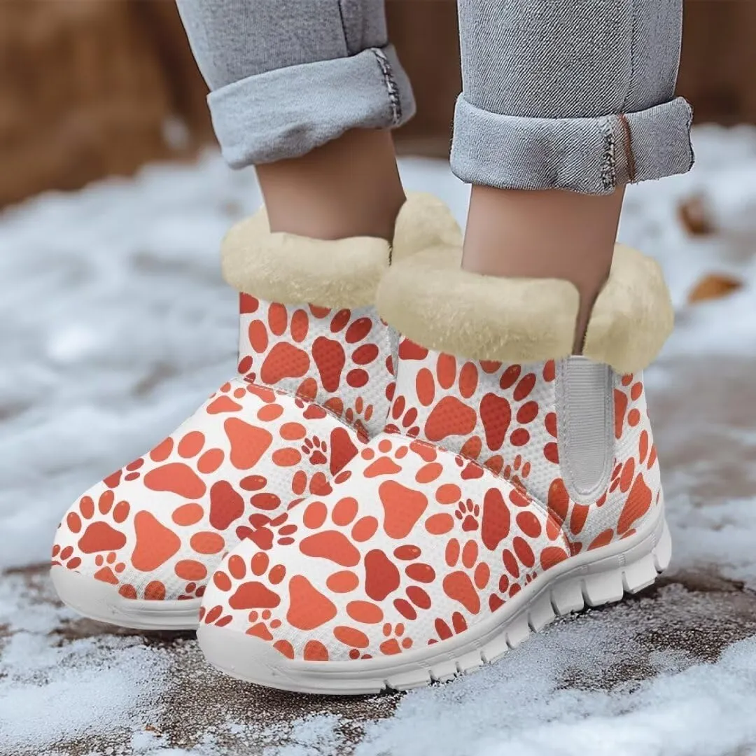 Jeiento Womens Snow Boots Winter Snow Warm Slip on Anti-Slip Winter Shoes for Women Ankle Boots With Warm Flannel Lining