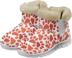 Jeiento Womens Snow Boots Winter Snow Warm Slip on Anti-Slip Winter Shoes for Women Ankle Boots With Warm Flannel Lining