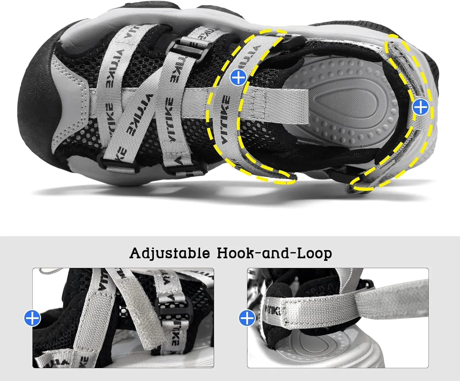 JMFCHI Boys Girls Sports Sandals Summer Kids Closed Toe Outdoor Sandals Athletic Water Shoes Sandals Child Pool Beach Sandals Quick Drying Slip Resistant