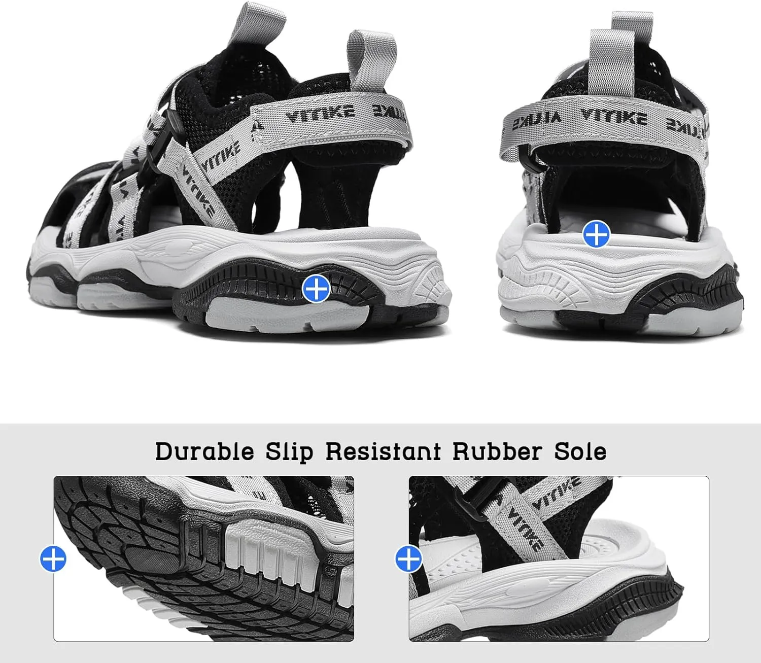 JMFCHI Boys Girls Sports Sandals Summer Kids Closed Toe Outdoor Sandals Athletic Water Shoes Sandals Child Pool Beach Sandals Quick Drying Slip Resistant