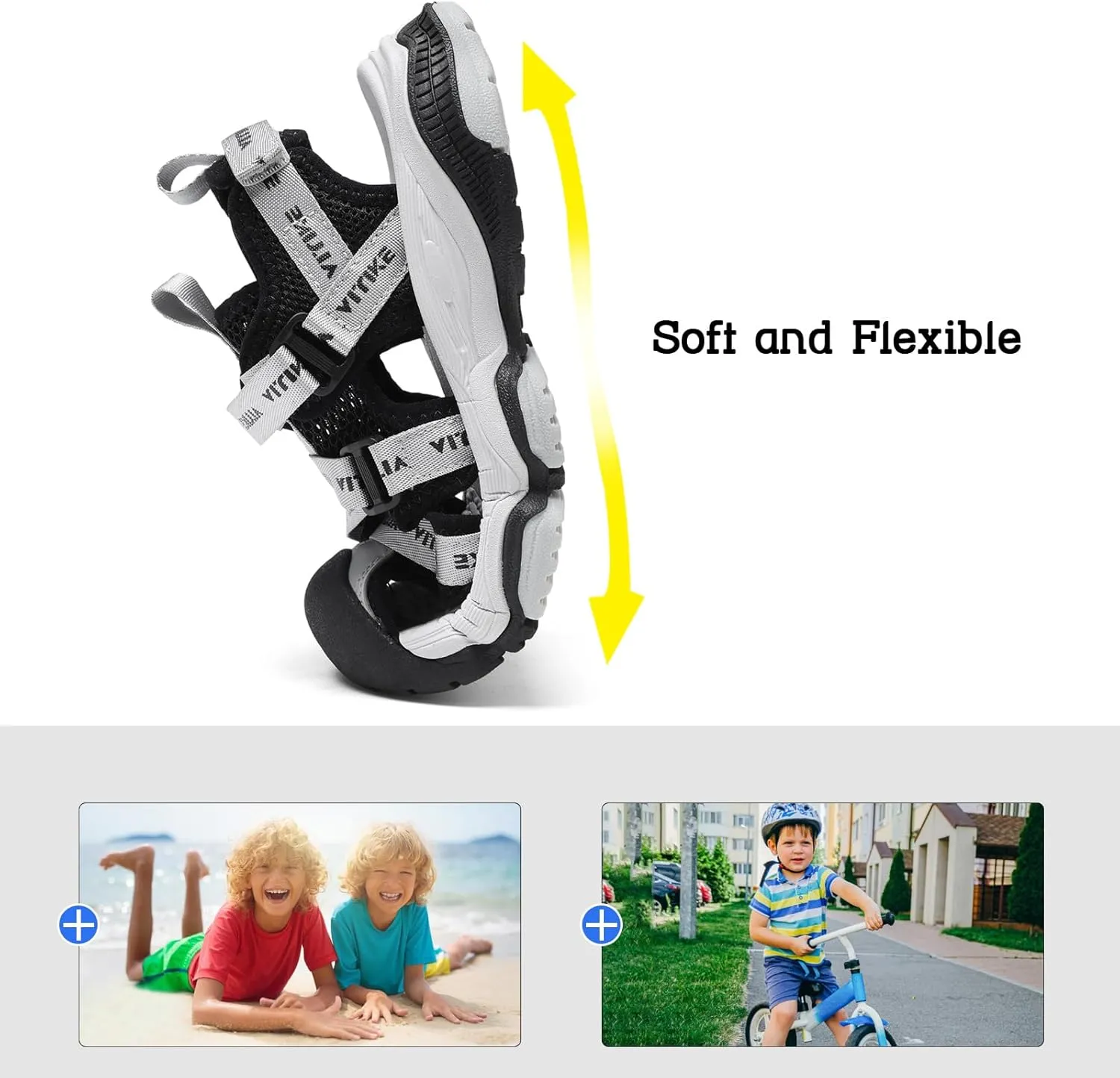 JMFCHI Boys Girls Sports Sandals Summer Kids Closed Toe Outdoor Sandals Athletic Water Shoes Sandals Child Pool Beach Sandals Quick Drying Slip Resistant