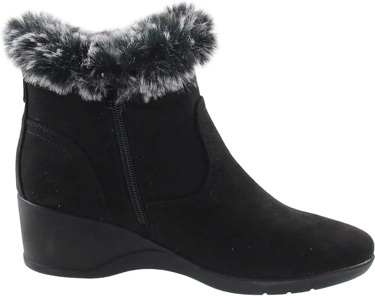 Jones New York Womens Carleen Faux Fur Wedge Boots