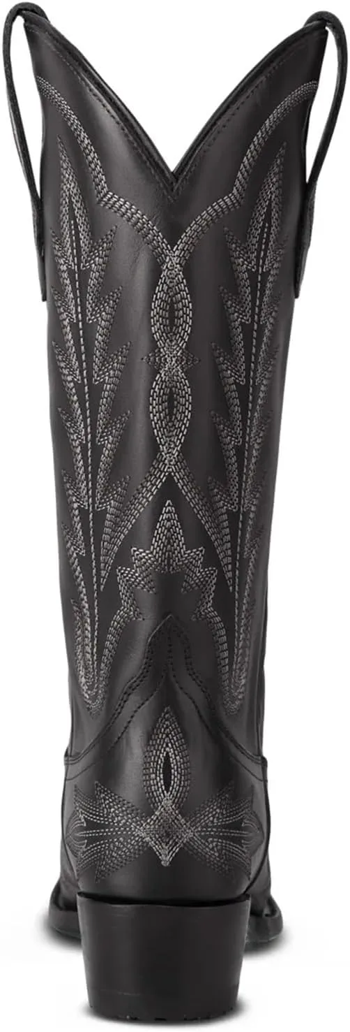 JORISTIMO Women's Cowboy with Embroidered Stitch,Knee High Boots, Classic Snip Toe Traditional Western Knee Bootie