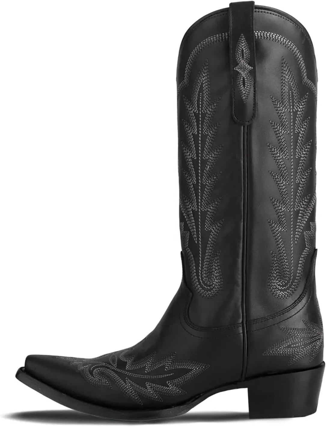 JORISTIMO Women's Cowboy with Embroidered Stitch,Knee High Boots, Classic Snip Toe Traditional Western Knee Bootie