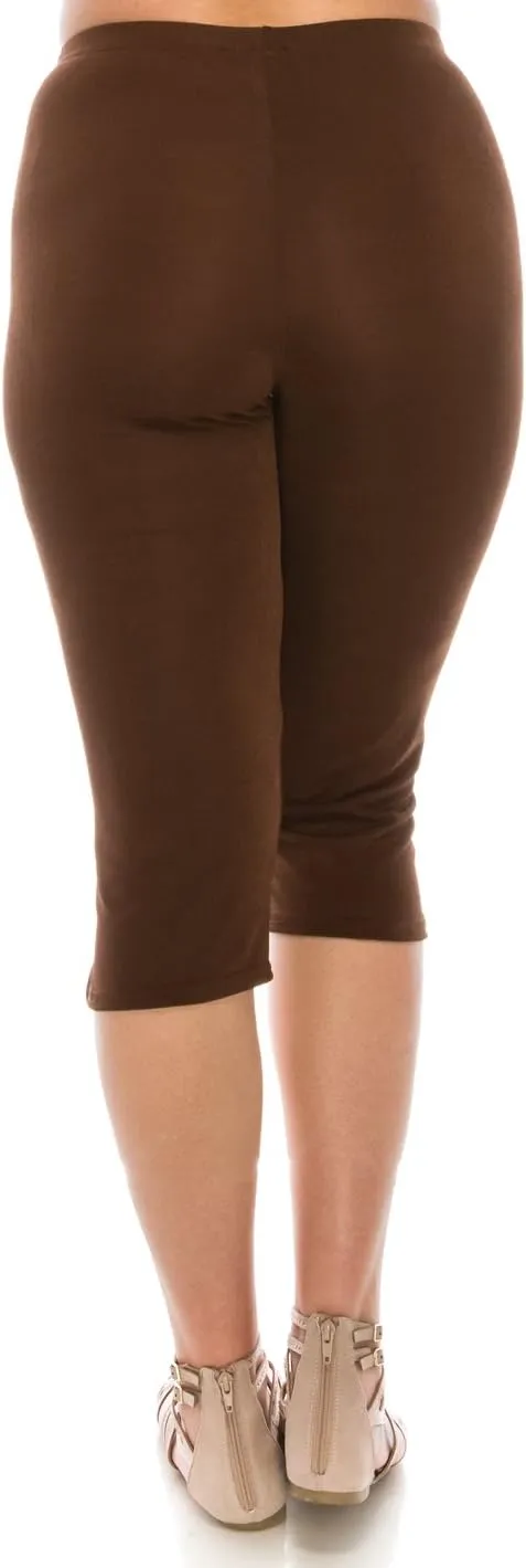 Jostar Women's Casual Capri Pants - Elastic Waist Stretchy Slim Fit Pull On Wrinkle Free Fabric Side Slit Cropped Trouser