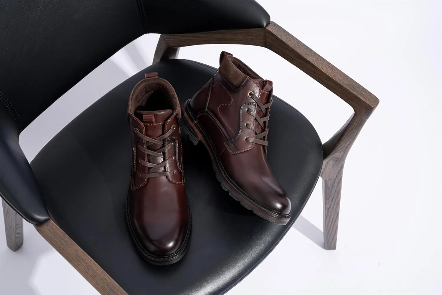 Jousen Men's Dress Boots Leather Boots for Men Formal Chukka Boots Mens Business Mens Boots