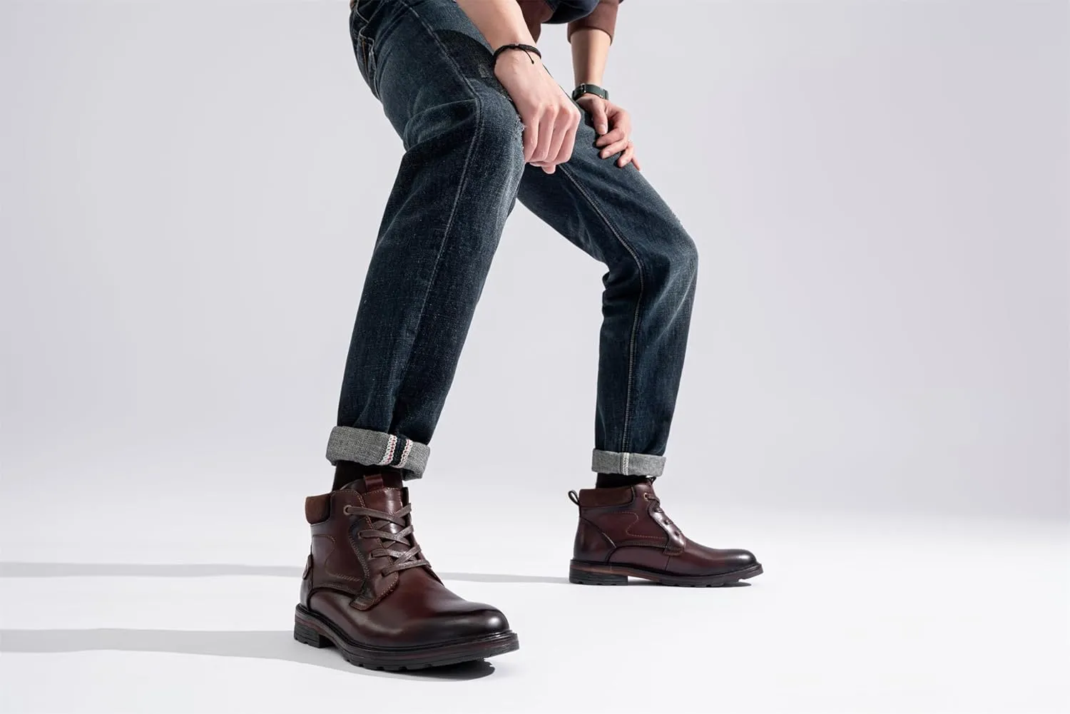 Jousen Men's Dress Boots Leather Boots for Men Formal Chukka Boots Mens Business Mens Boots