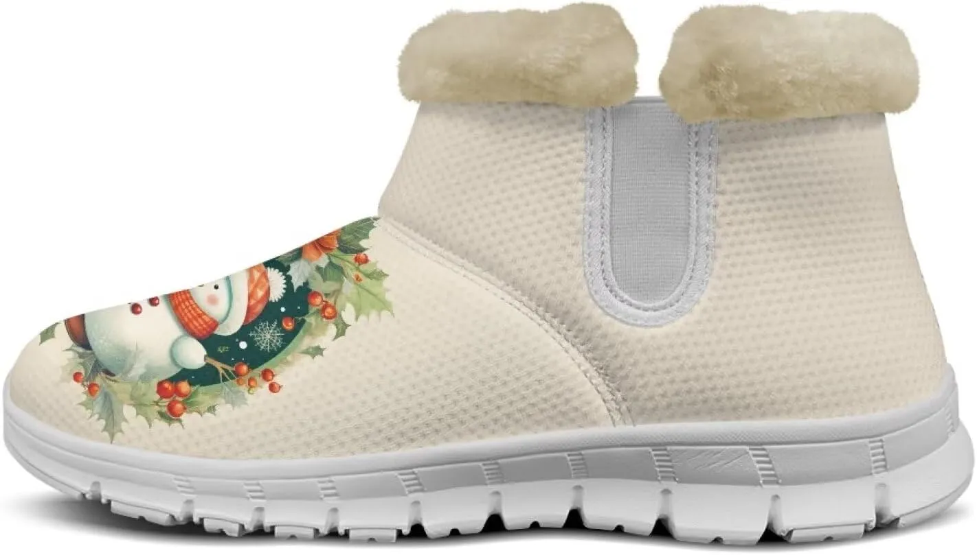 JoyLamoria Green Sea Turtle Winter Snow Boots for Women Anti Slip Warm Boots Fuzzy Fluffy Ankle Booties for Women Teens Cold Weather Walking Sneakers Boots