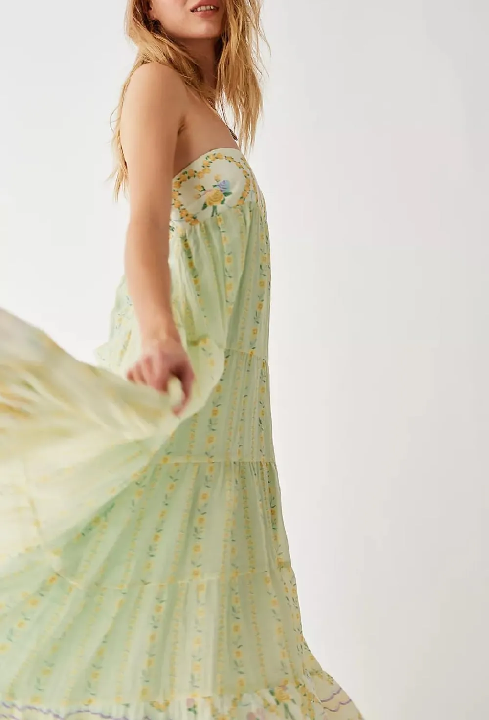 Juakoso Women Spaghetti Strap Maxi Dress Summer Sleeveless Flowy Long Dress Y2k Floral Print Vacation Beach Sundress