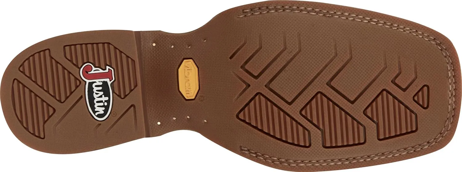 Justin Show Stopper 11” Western Boots for Men - Frontier Collection - Square Toe Leather Men’s Cowboy Boots with Comfort Footbed, Non Slip Outsole