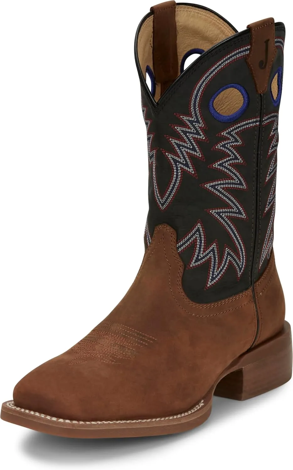 Justin Show Stopper 11” Western Boots for Men - Frontier Collection - Square Toe Leather Men’s Cowboy Boots with Comfort Footbed, Non Slip Outsole