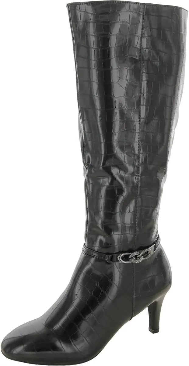 Karen Scott Womens Hannap Dressy Tall Mid-Calf Boots Black 9 Medium (B,M)