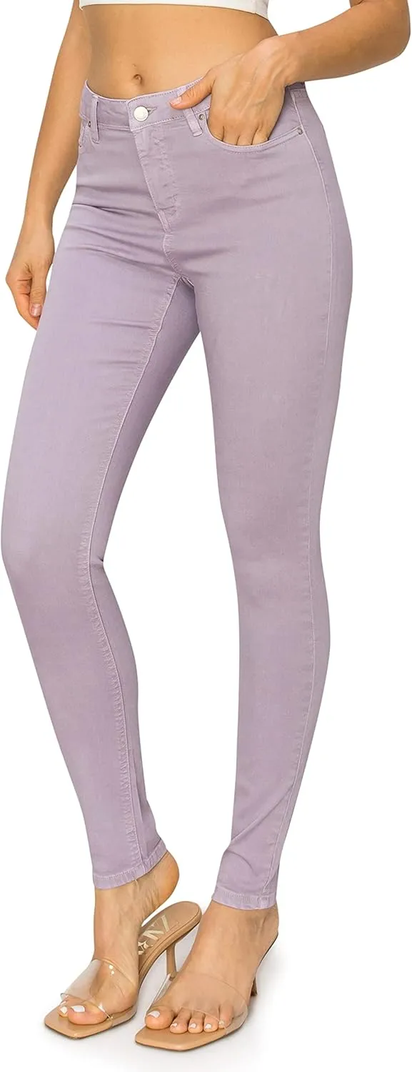 KHAKI & BLUE Cali1850 Women’s The Everyday Garment-Dyed Skinny Jeans – Soft Stretchy High Rise Comfy Casual Pants